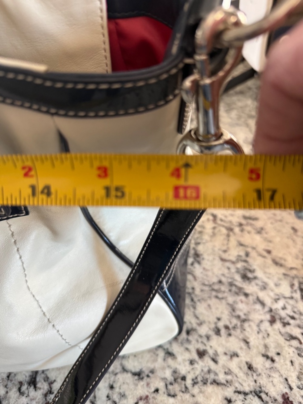 Coach purse Laura Kisslock blue and ivory - Picture 3 of 4